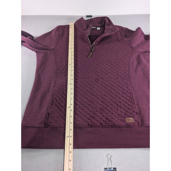 L. L. Bean Women's Quilted Quarter-Zip Pullover in Deep Wine Burgundy Size XL - Picture 9 of 13